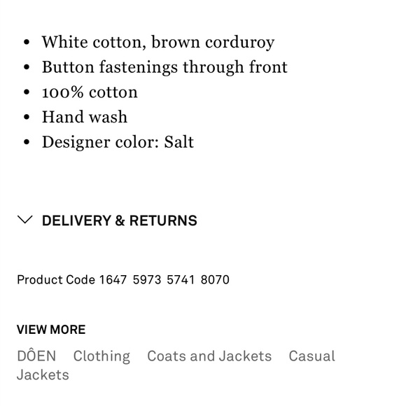 Doen Pascual Jacket/barn jacket/Womens Large white/Salt - Picture 9 of 9